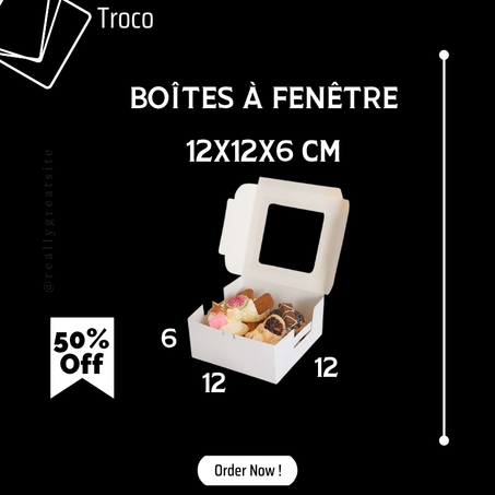 Pack 10 Boites à Fenêtre 12x12x6 cm BLANC