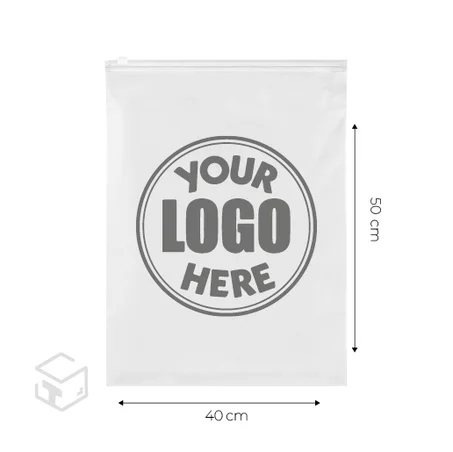 Sachet Zip 40x50 cm avec fermeture par curseur Avec LOGO