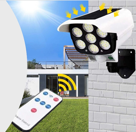 مصباح الطاقة الشمسية على شكل كاميرا لتأمين و إضاءة منزلك