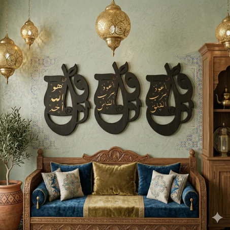 لوحات المعوذتين الخشبية