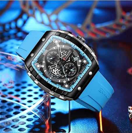 CURREN – Montre-bracelet étanche à Quartz pour hommes, Top de luxe, carré, Date sport, Silicone, horloge