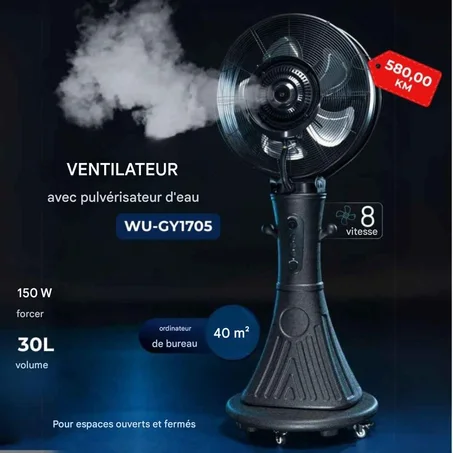 Ventilateur Brumisateur Krisbow 150W
