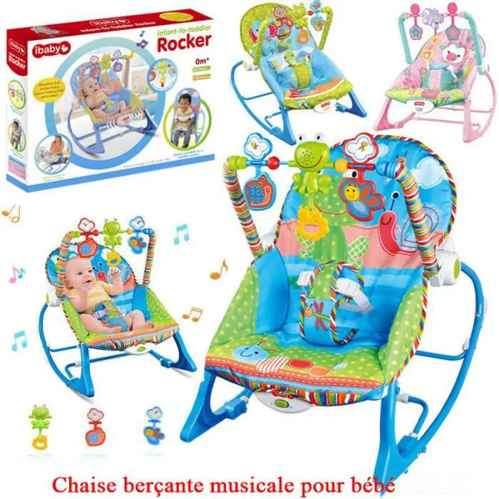 كرسي هزاز وموسيقي  للرضع 2 في 1 / Transat bébé vibrant et musical 2 en 1