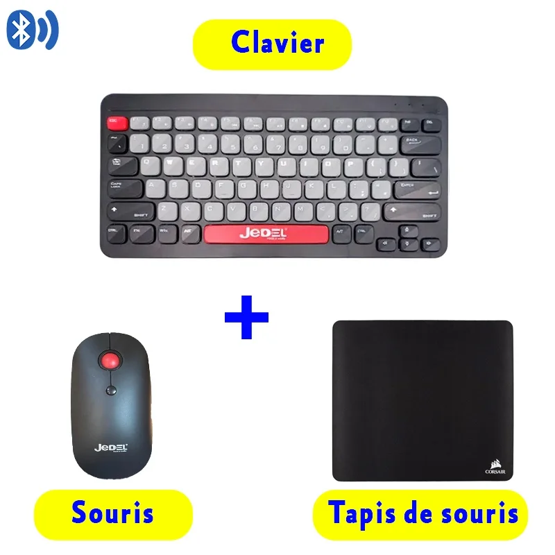 Clavier et Souris Sans Fil + tapis de souris , Précision et confort au quotidien