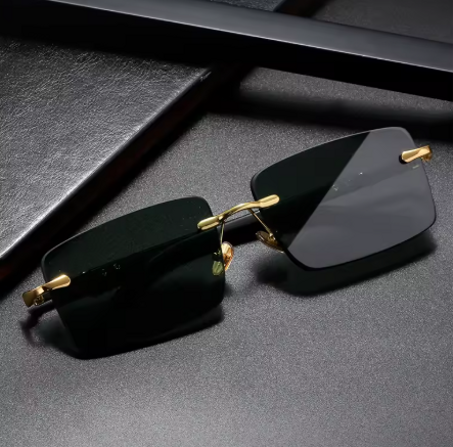 نظارات شمسية عالية الدقة للرجال والنساء، نظارات حماية من الضوء الأزرق، نظارات بدون إطارات مع إطار مربع