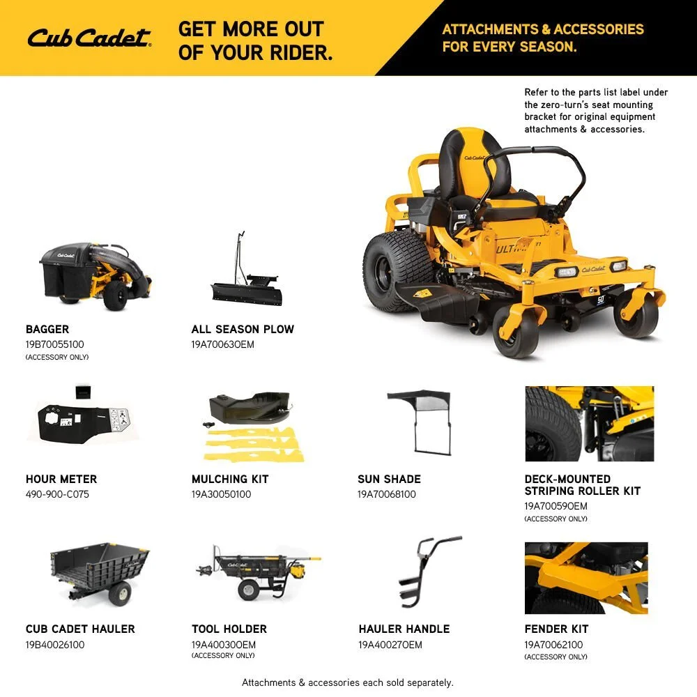 Cub Cadet ZT1 50 | 50-in Zero-Turn Mower | 23HP Kawasaki V-Twin Engine | Hydrostatic Drive | Fabricated Steel Deck