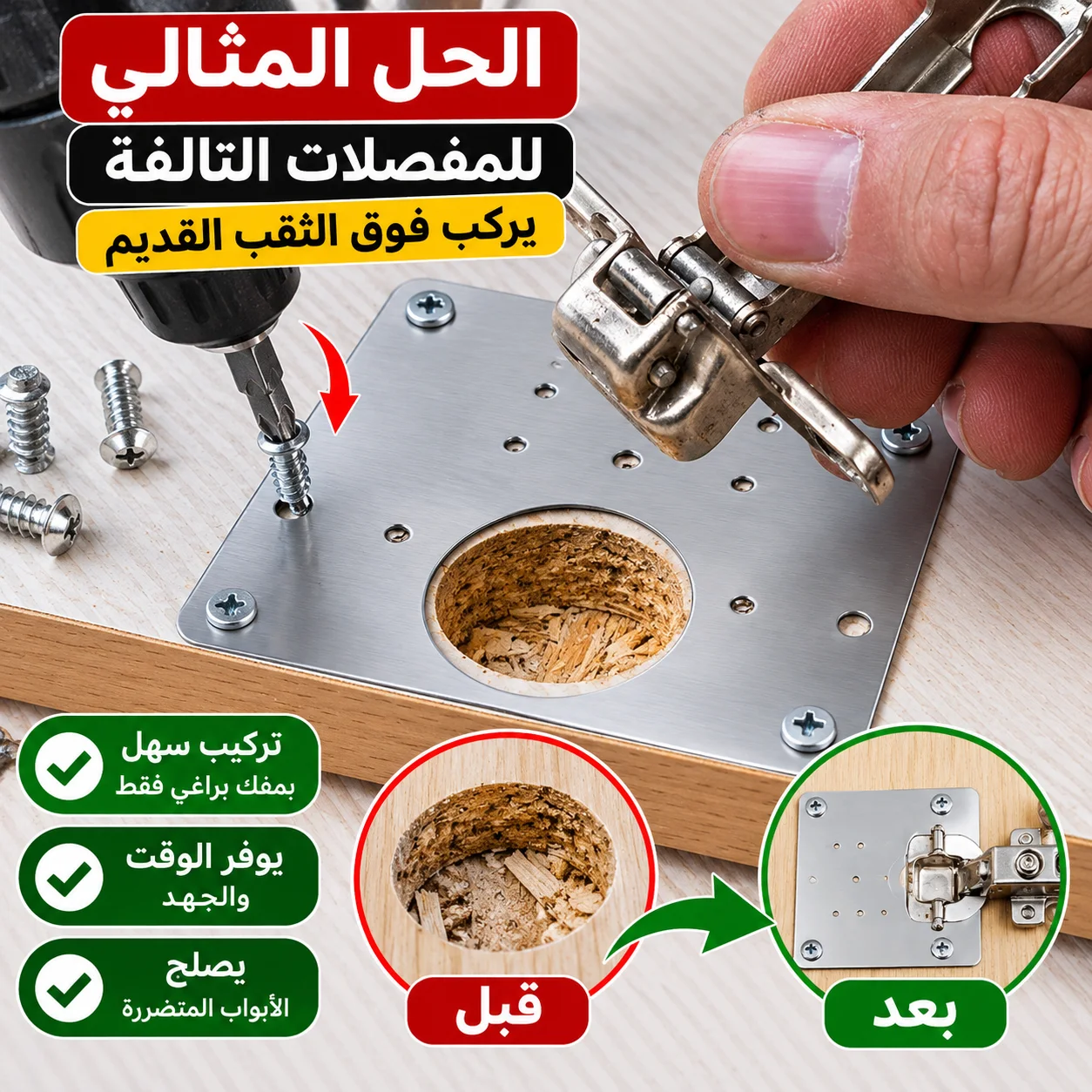 طريقة إصلاح مكان المفصلة المتضرر