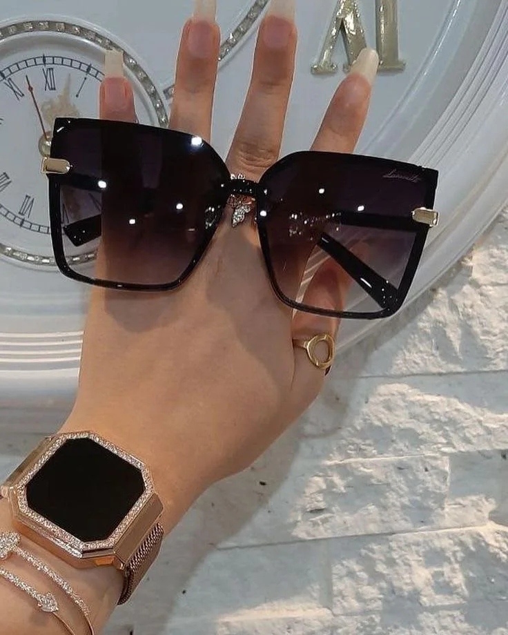 Lunettes de Soleil Oversize Degrade Noir
