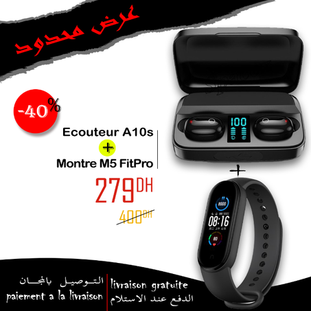 pack ecouteur A10s + Montre M5