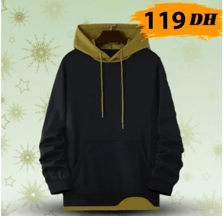 M= capuche Homme motif slogan à blocs MODÈLE 2023