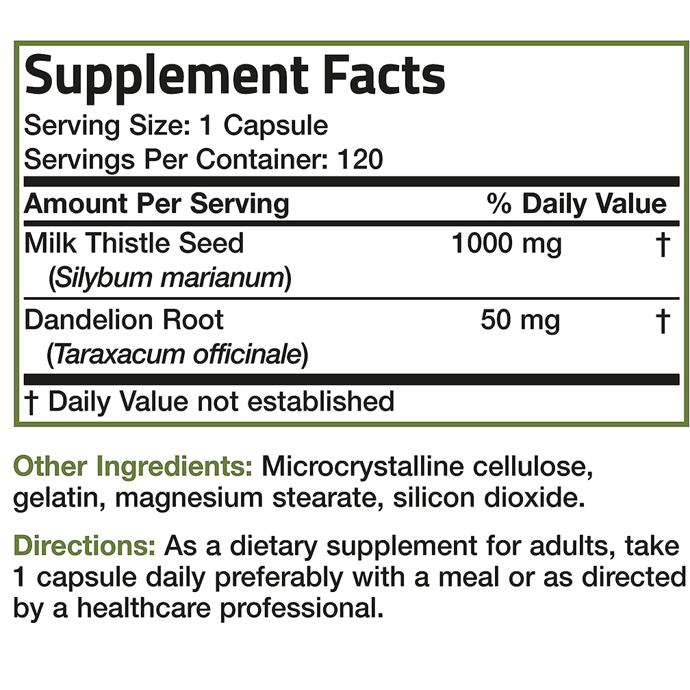 Milk Thistle 1000mg Silymarin