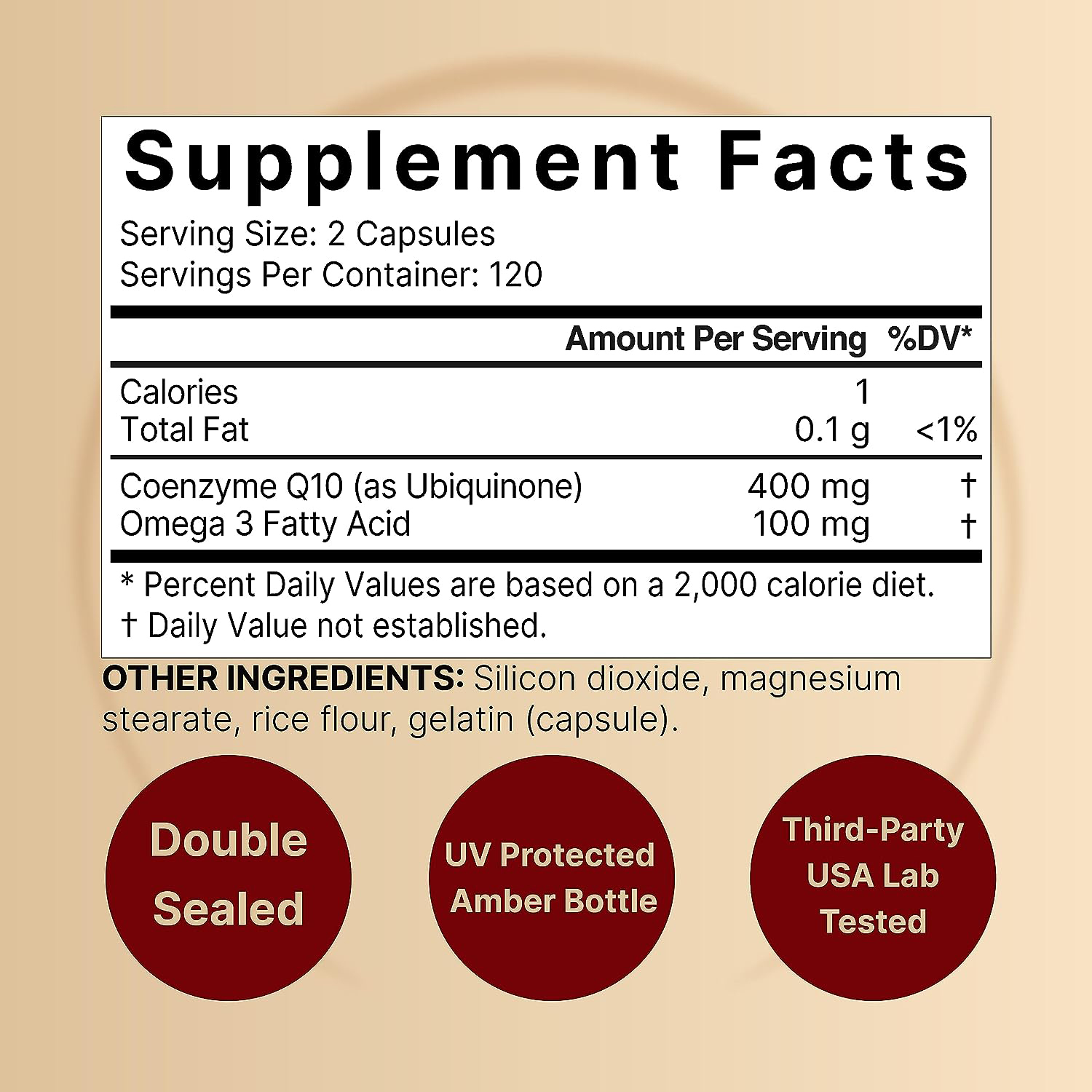CoQ10 400mg with Omega 3  240 Capsules