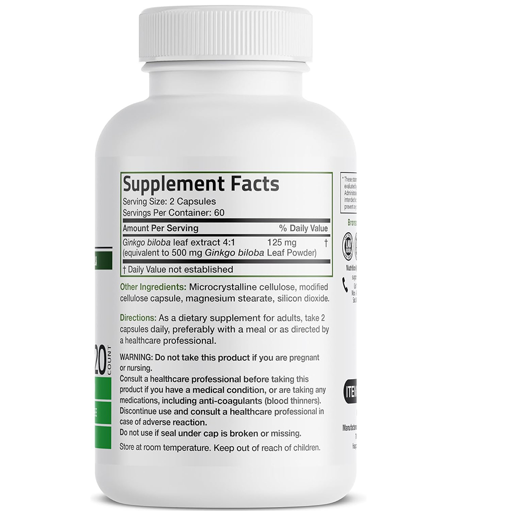 Ginkgo Biloba Extra, 120 Vegetarian Capsules