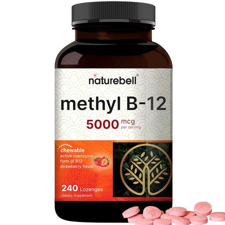 Vitamin B12 Methylcobalamin 5000mcg, 240 Strawberry