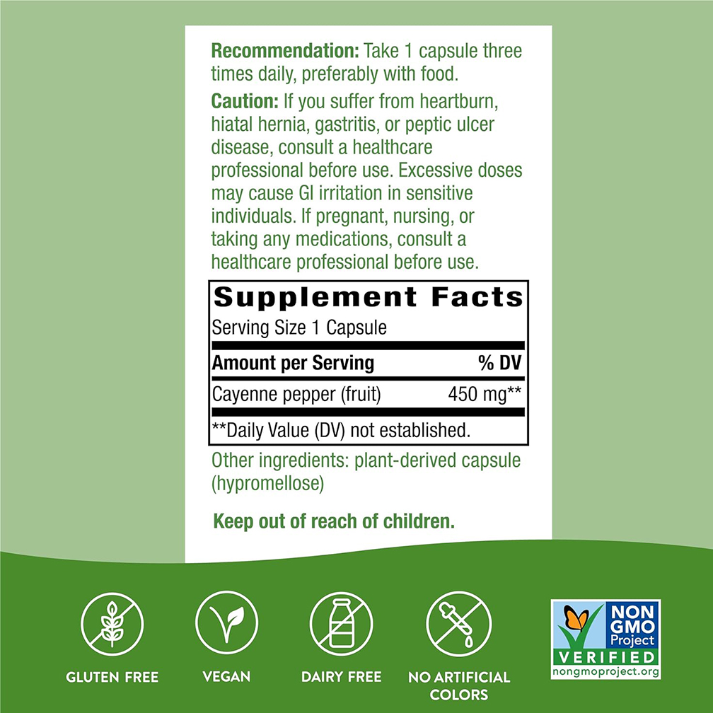 Nature’s Way Cayenne Fruit 180 vegan capsules