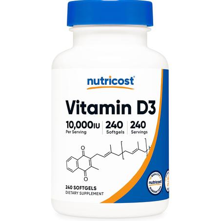 Vitamin D3 10,000 IU, 240 Softgel Capsules