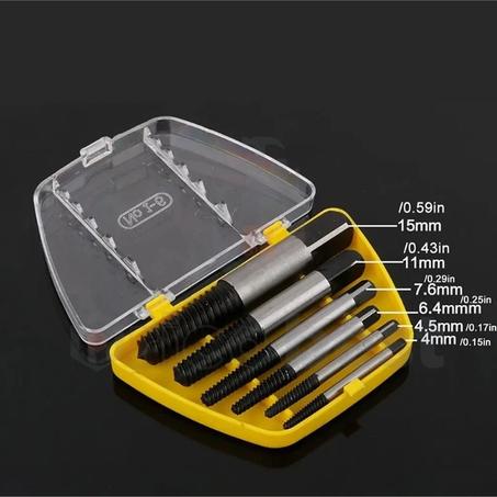 Jeu extracteurs de vis endommagées et cassées (6 pièces)