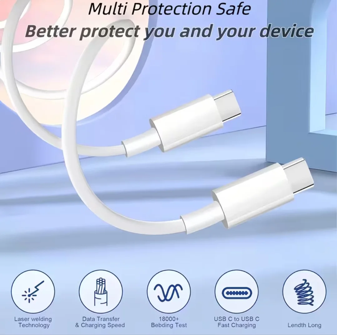 كابل بيانات USB Type-C، كابل شحن سريع مزدوج