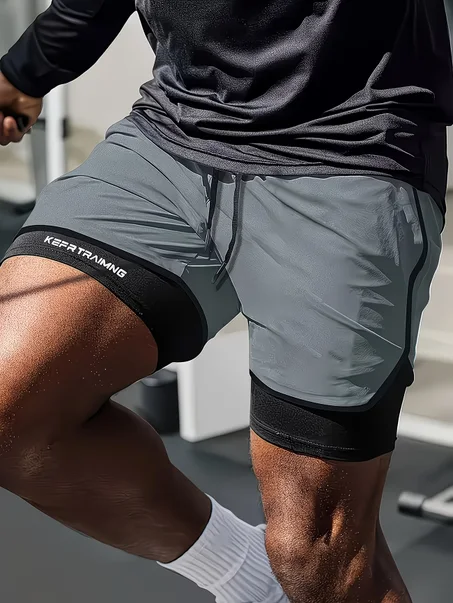 Short de sport Gris KEEPTRAINING