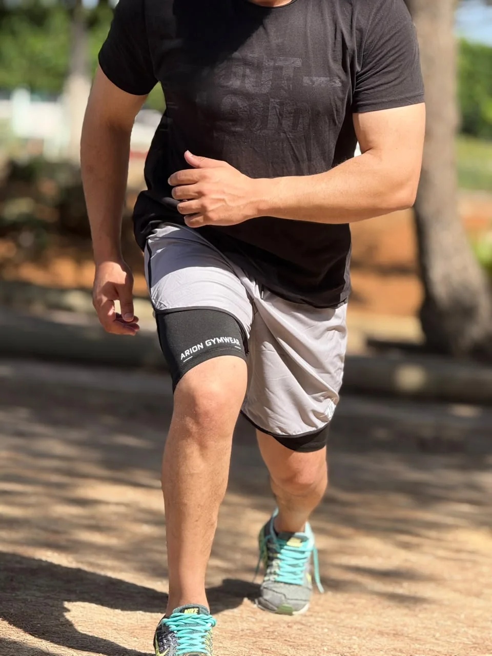 Short de sport Arion Gym Gris
