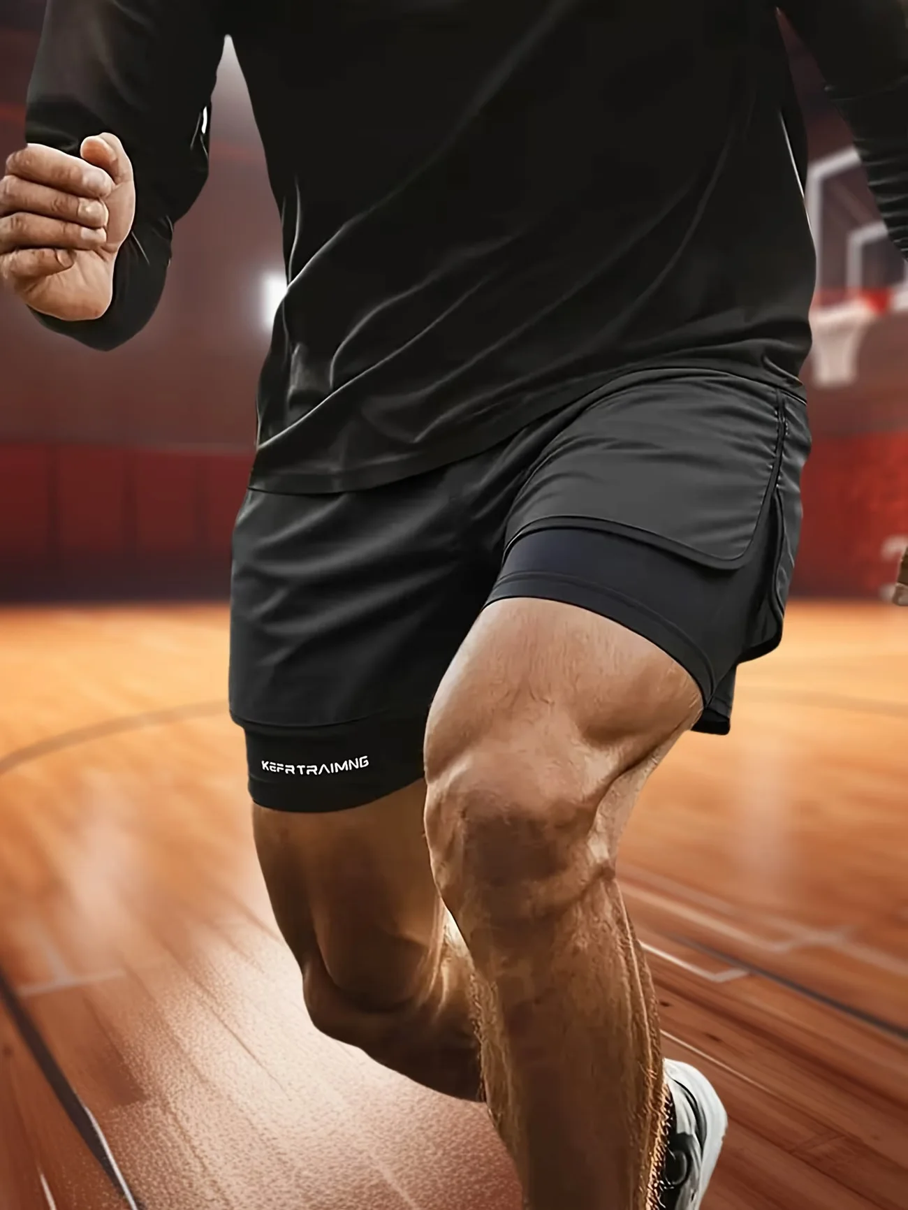 Short de sport Noir KEEPTRAINING