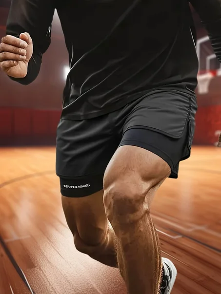 Short de sport Noir KEEPTRAINING