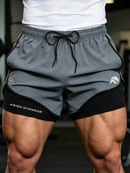 Short de sport Arion Gym Gris