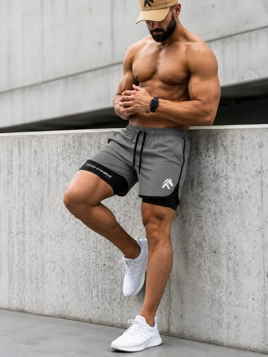 Short de sport Arion Gym Gris