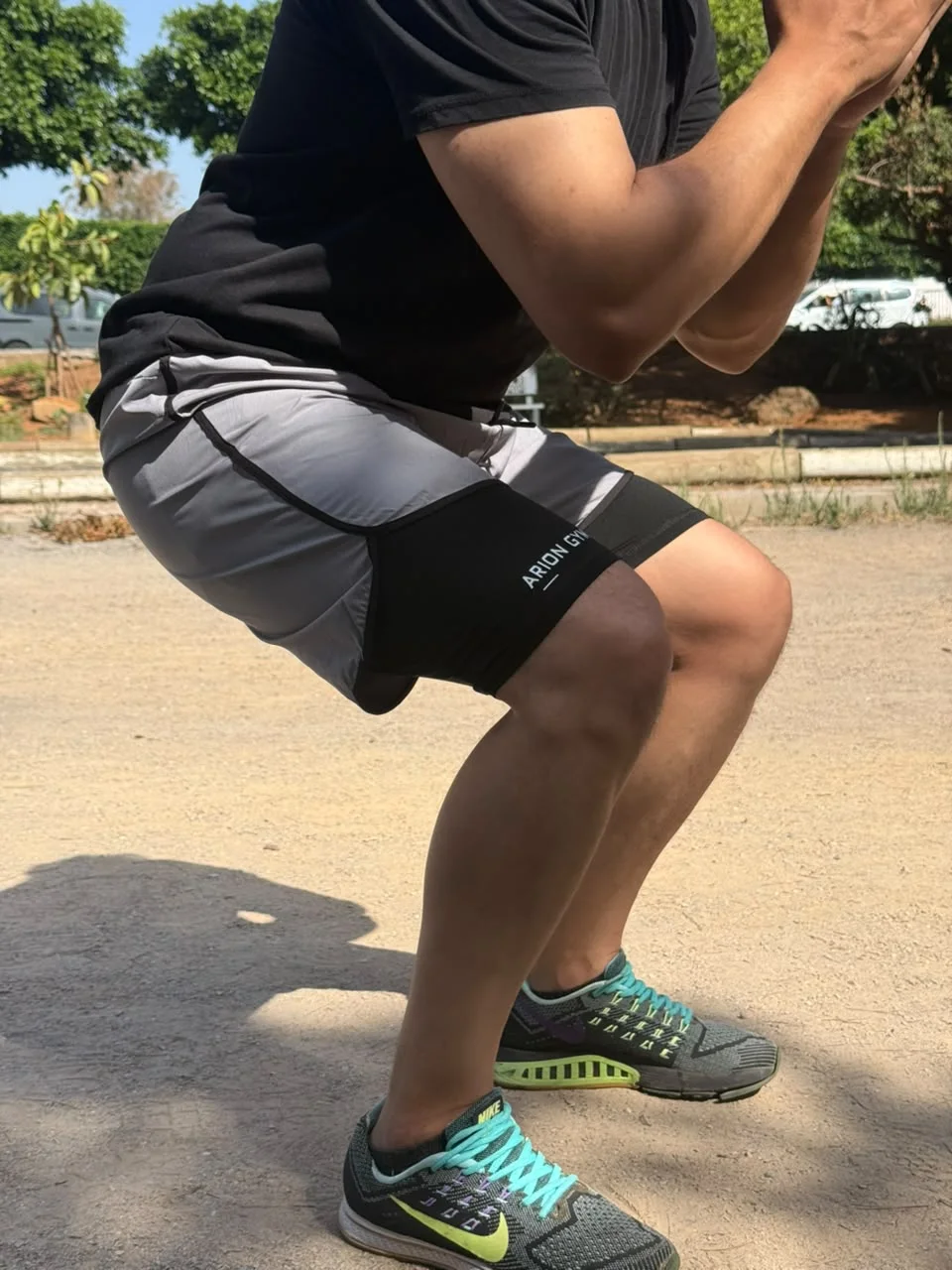 Short de sport Arion Gym Gris