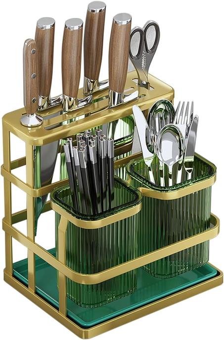 🏠 Andgogo | حامل أدوات المطبخ مع كتلة سكاكين – التنظيم والأناقة لمطبخك!