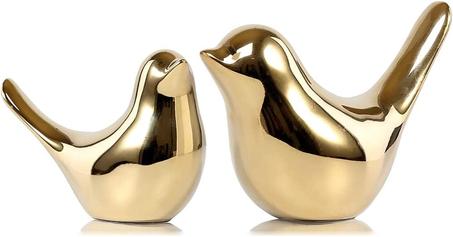 🕊️ ELECDON طيور سيراميكية ذهبية – إضافة فاخرة لديكور منزلك!