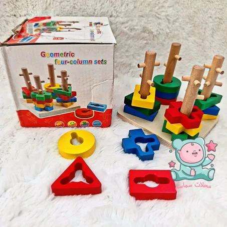 لعبة برج الأعمدة الخشبية اربعة 🪵🧩