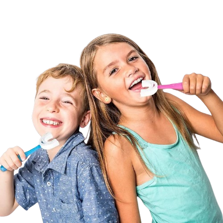 فرشاة أسنان للأطفال على شكل حرف U - بيضاوية