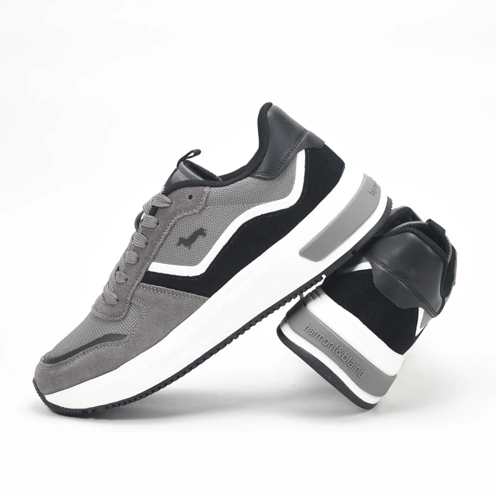 Harmont and Blaine Suede and Technical Fabric Sneakers