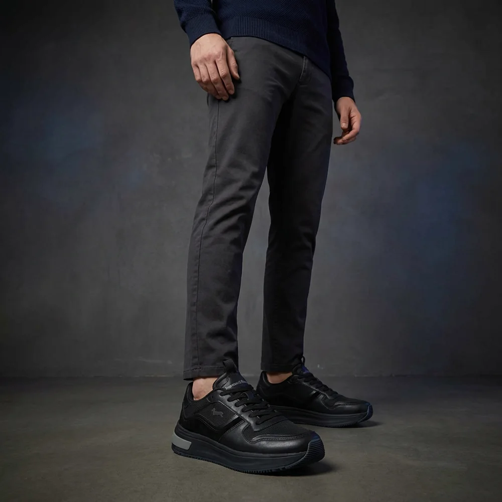 Harmont and Blaine Suede and Fabric Sneakers
