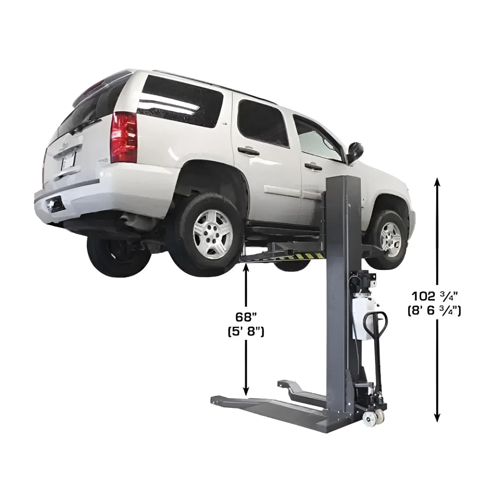 Atlas PSP-6000 6,000 lb. Portable Single Post Lift – Low Profile Series – Factory-Direct Savings
