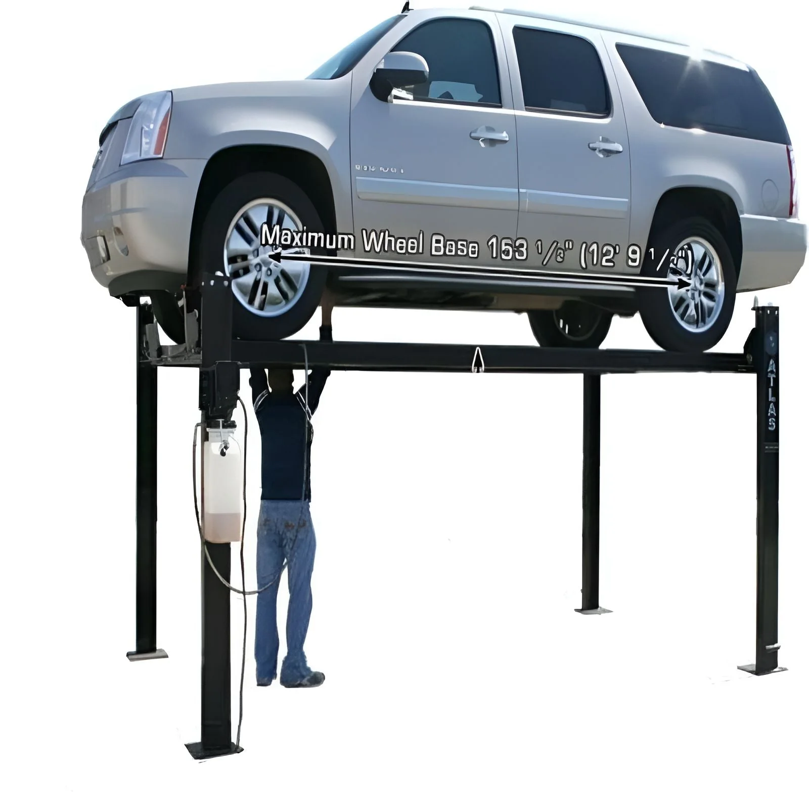 Atlas Garage Pro8000 8,000 lb. 4-Post Vehicle Storage Lift – Portable Storage Series – Factory-Direct Savings