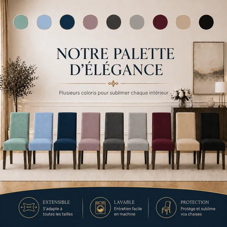 Housses des chaises  pour salle à manger, extensibles