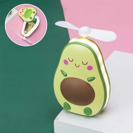 Petit miroir LED et ventilateur mignon en forme d’avocat
