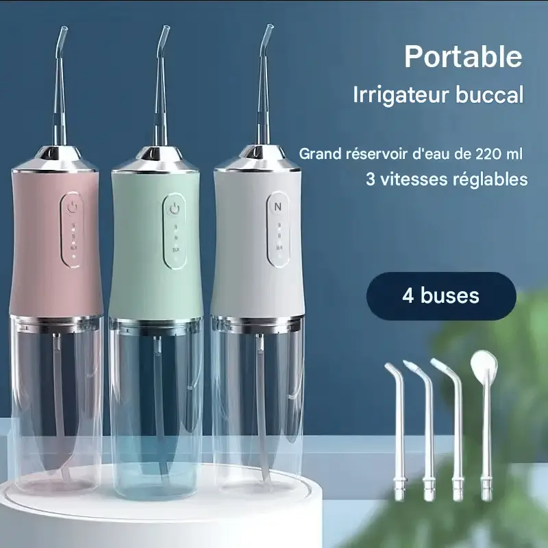 Nettoyeur Dentaire à Eau – 3 Modes & 4 Jets