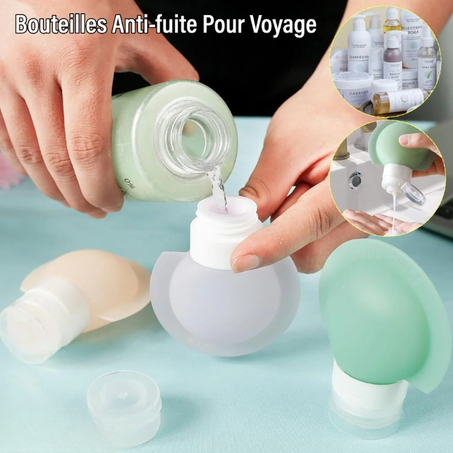 Kit de voyage De Mini Bouteilles En Silicone Anti-fuite Pour Transportation Des Liquides