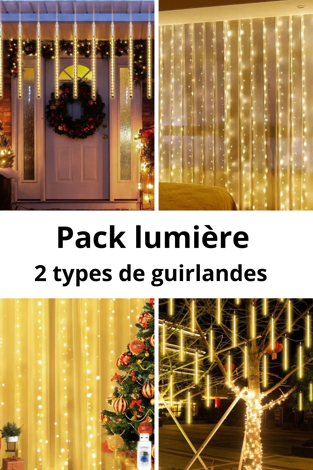 Pack lumière : led chute de neige + guirlande
