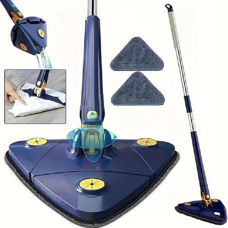 ممسحة زاوية مثلثة متحركة بزاوية 360 درجة، جهاز تنظيف قابل للتعديل، لتنظيف الزجاج والأرضيات والجدران والأسقف