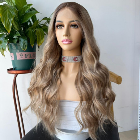 Perruque blonde lace front