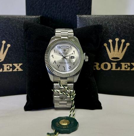 ساعة رولكس رجالية بيضاء فاخرة – تصميم عربي أصيل