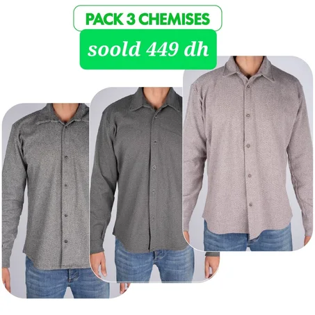 pack 3 chemise cashmire CA34511J