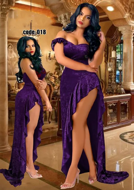 فستان لانجيري قطيفه الكود 018