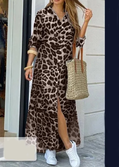 فستان ماكسي بياقة