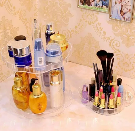 منظم مكياج كريستال دوار