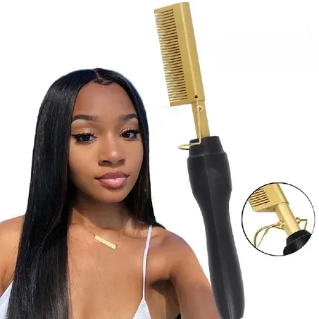 Gold Ceramic Professional Press Comb
